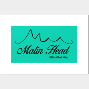 Wild Atlantic Way Ireland Apparel - Malin Head, black text Posters and Art